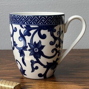 Ralph Lauren Mandarin Blue Mug Coffee Cup Tea Chinoiserie Floral Blue White